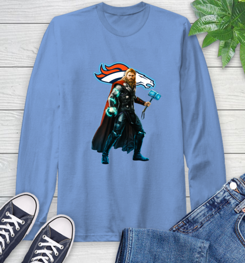 NFL Thor Avengers Endgame Football Denver Broncos Long Sleeve T-Shirt 11