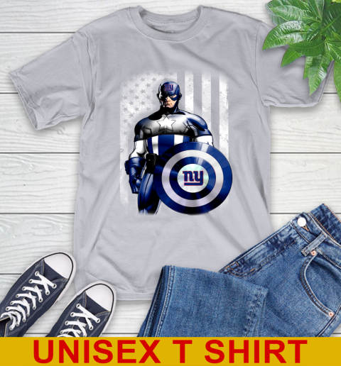 New York Giants NFL Football Captain America Marvel Avengers American Flag Shirt T-Shirt 5