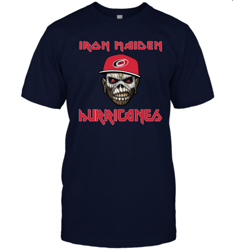 NHL Carolina Hurricanes Iron Maiden Rock Band Music Hockey Sports Unisex Jersey Tee