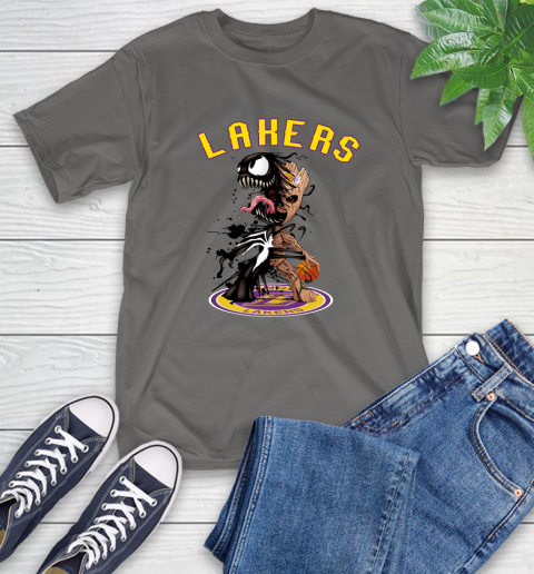 NBA Los Angeles Lakers Basketball Venom Groot Guardians Of The Galaxy T-Shirt 9
