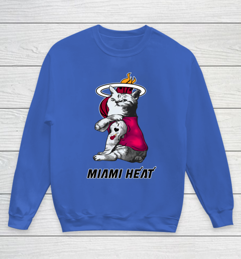 NBA Basketball My Cat Loves Miami Heat Youth Sweatshirt 6