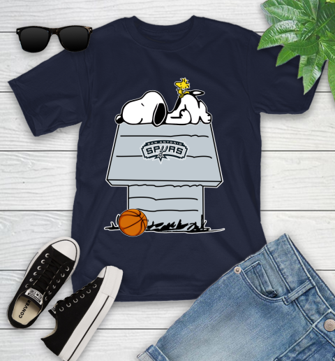 San Antonio Spurs NBA Basketball Snoopy Woodstock The Peanuts Movie Youth T-Shirt 3