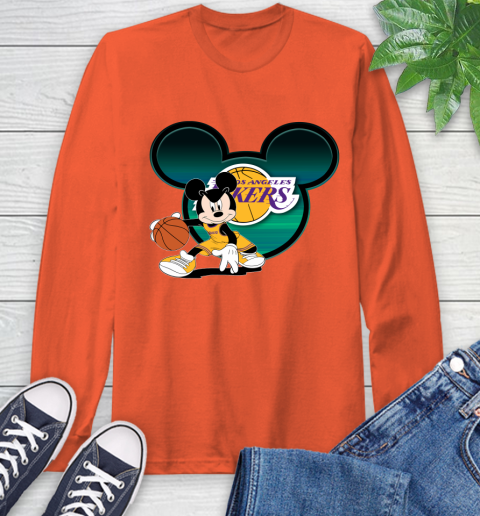 NBA Los Angeles Lakers Mickey Mouse Disney Basketball Long Sleeve T-Shirt 5