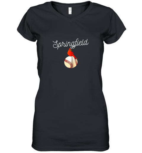 Springfield Red Cardinal Shirt For Baseball Lovers Women's V-Neck T-Shirt