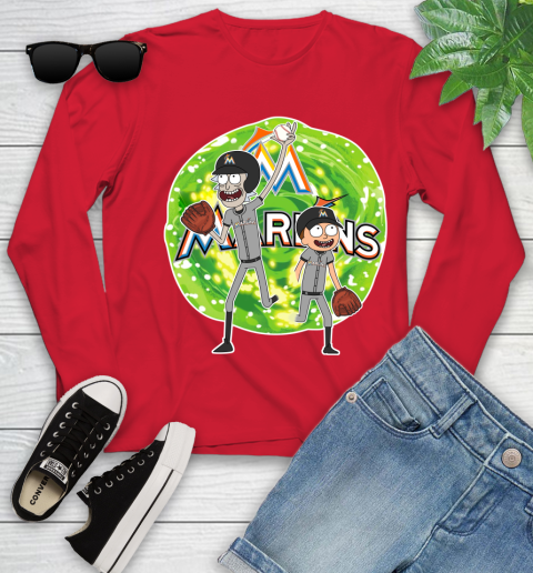 MLB Miami Marlins Rick And Morty Baseball Sports Youth Long Sleeve 11