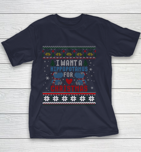 I Want A Hippopotamus For Christmas Ugly Xmas Youth T-Shirt 2