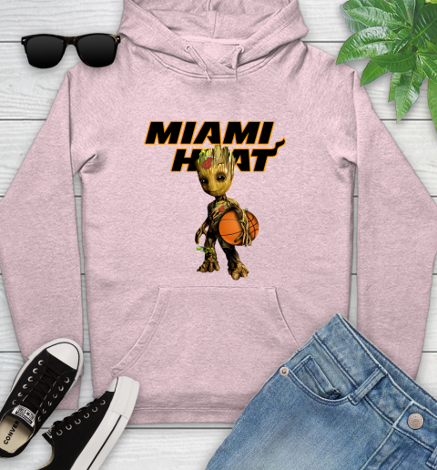 Miami Heat NBA Basketball Groot Marvel Guardians Of The Galaxy Youth Hoodie 10