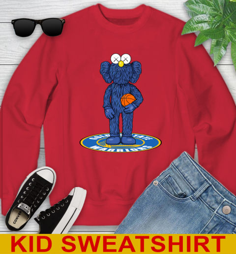NBA Basketball Golden State Warriors Kaws Bff Blue Figure Shirt Youth Sweatshirt 8