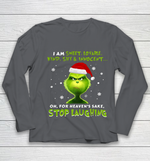 I Am Sweet Lovable Kind Shy Innocent Grinch Christmas Youth Long Sleeve 6