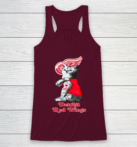 NHL My Cat Loves Detroit Red Wings Hockey Racerback Tank 2