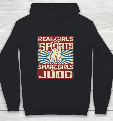 Real girls love sports smart girls love judo Youth Hoodie