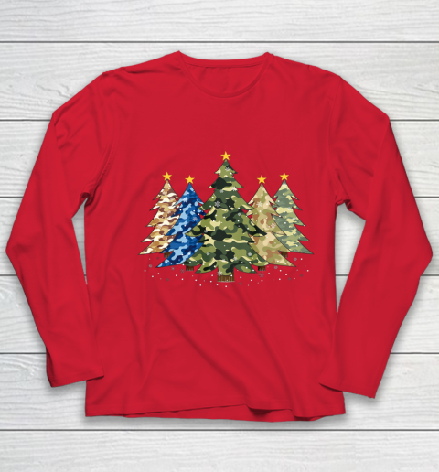 Camo Print Christmas Trees with Camouflage Print Xmas Youth Long Sleeve 8