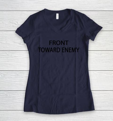 Front Toward Enemy Shirt (print on front and back) Women's V-Neck T-Shirt