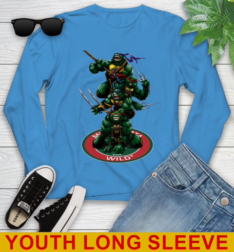 NHL Hockey Minnesota Wild Teenage Mutant Ninja Turtles Shirt Youth Long Sleeve 8