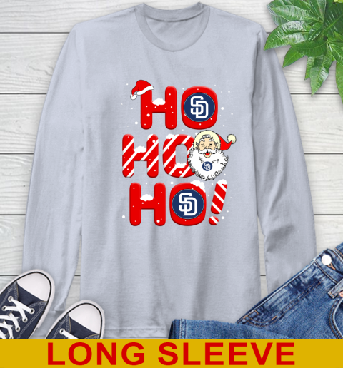 San Diego Padres MLB Baseball Ho Ho Ho Santa Claus Merry Christmas Shirt Long Sleeve T-Shirt 6