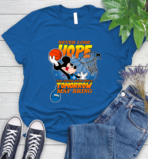 Philadelphia 76ers NBA Basketball Mickey Disney Never Lose Hope Women's T-Shirt 12