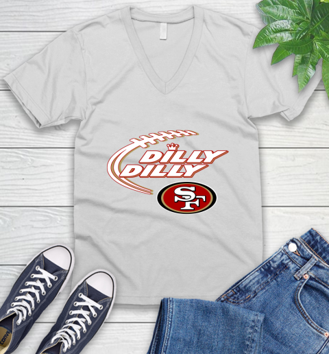 NFL San Francisco 49ers Dilly Dilly Football Sports V-Neck T-Shirt