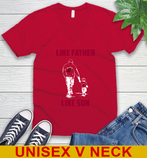 Miami Heat NBA Basketball Like Father Like Son Sports V-Neck T-Shirt 6
