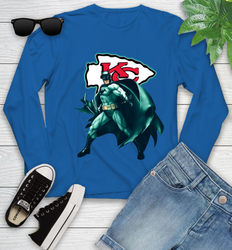NFL Batman Football Sports Kansas City Chiefs Youth Long Sleeve 9