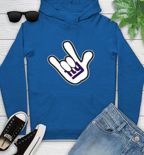 New York Giants NFL Football Mickey Rock Hand Disney Youth Hoodie 9