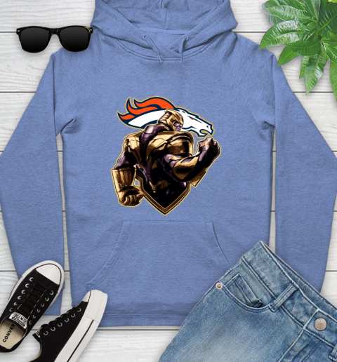 NFL Thanos Avengers Endgame Football Sports Denver Broncos Youth Hoodie 12