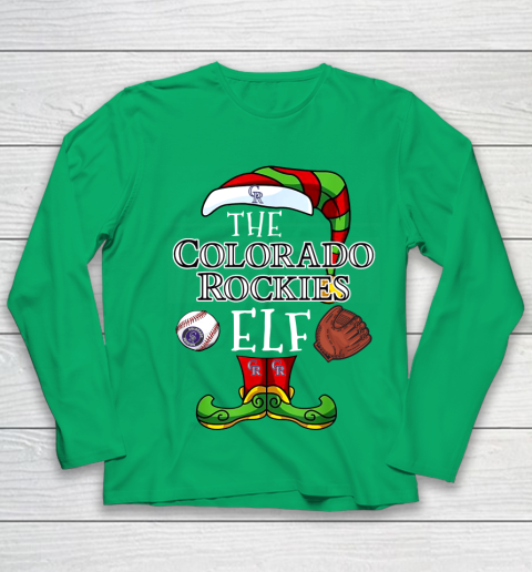 Colorado Rockies Christmas ELF Funny MLB Youth Long Sleeve 4