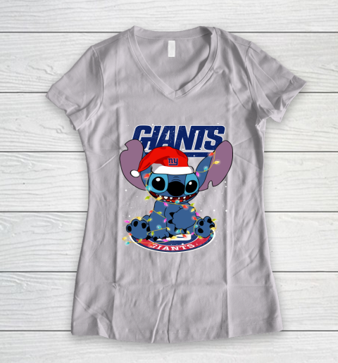 New York Giants NFL Football noel stitch Christmas Women's V-Neck T-Shirt