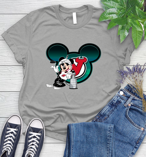 NHL New Jersey Devils Stanley Cup Mickey Mouse Disney Hockey T Shirt Women's T-Shirt 10