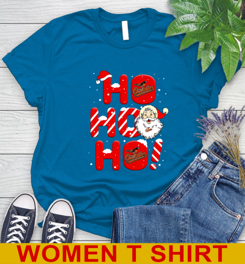 Baltimore Orioles MLB Baseball Ho Ho Ho Santa Claus Merry Christmas Shirt Women's T-Shirt 8