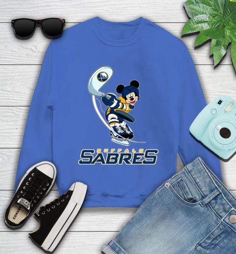 NHL Hockey Buffalo Sabres Cheerful Mickey Mouse Shirt Youth Sweatshirt 7