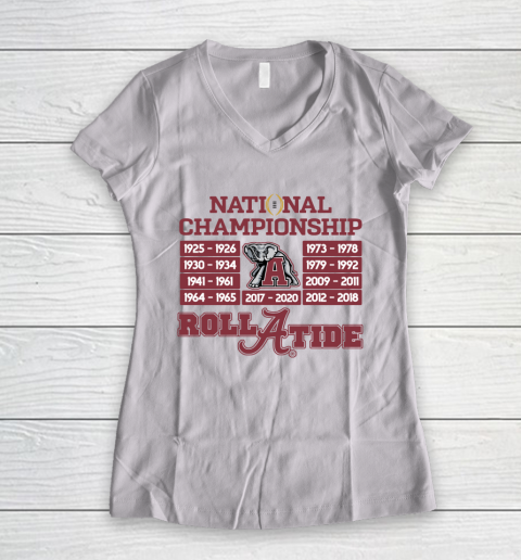 National Championship Alabama Crimson Tide 2020 Women's V-Neck T-Shirt
