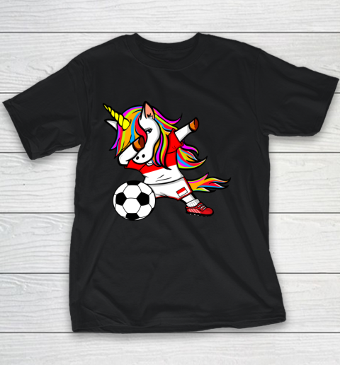 Dabbing Unicorn Indonesia Football Indonesian Flag Soccer Youth T-Shirt