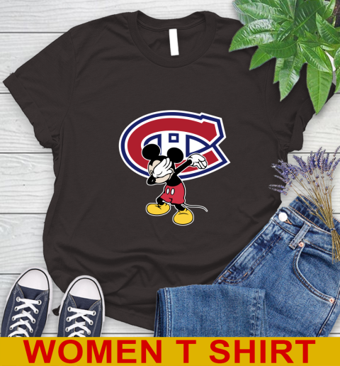 Montreal Canadiens NHL Hockey Dabbing Mickey Disney Sports Women's T-Shirt 8
