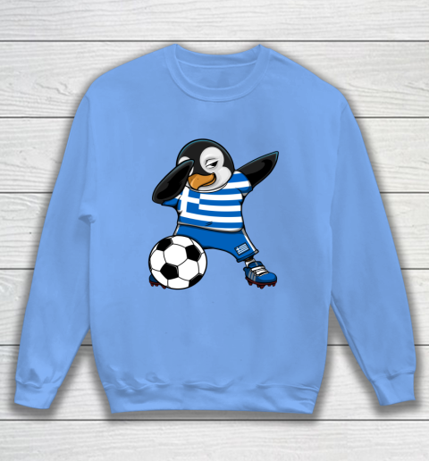 Dabbing Penguin Greece Soccer Fans Jersey Football Lovers Sweatshirt 7