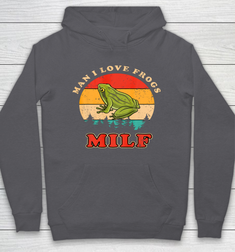 MILF Man I Love Frogs Funny Retro Frog Hoodie 4