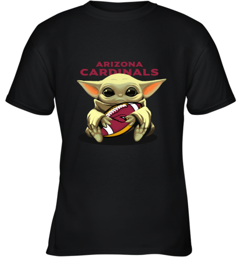 Baby Yoda Loves The Arizona Cardinals Star Wars NFL Youth T-Shirt