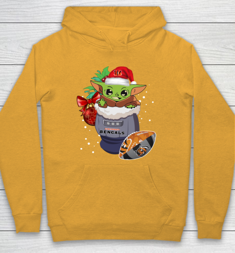 Cincinnati Bengals Christmas Baby Yoda Star Wars Funny Happy NFL Hoodie 3