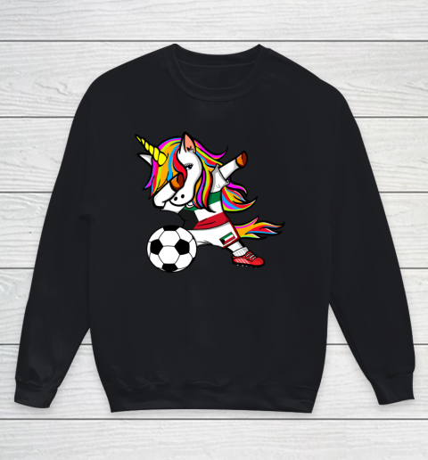 Funny Dabbing Unicorn Kuwait Football Kuwaiti Flag Soccer Youth Sweatshirt