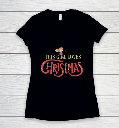 Christmas T Shirt This girl loves Christmas Mug Women's V-Neck T-Shirt
