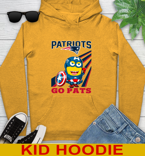 NFL Football New England Patriots Captain America Marvel Avengers Minion Shirt Youth Hoodie 2