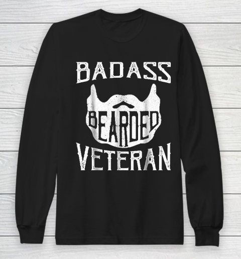 Grandpa Funny Gift Apparel  Badass Bearded Uncle Grandpa Dad Veterans Day Long Sleeve T-Shirt