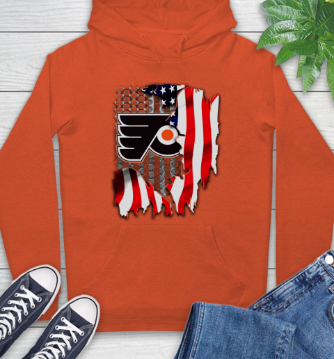Philadelphia Flyers NHL Hockey American Flag Hoodie 4