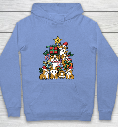 Christmas Tree English Bulldog Dog Hoodie 8