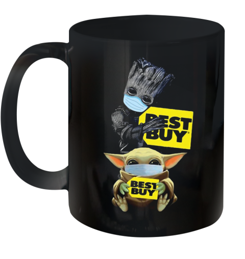 Baby Groot And Baby Yoda Face Mask Hug Best Buy Ceramic Mug 11oz