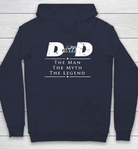 Utah Jazz NBA Basketball Dad The Man The Myth The Legend Hoodie 2