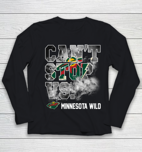 NHL Minnesota Wild Hockey Can't Stop Vs Youth Long Sleeve
