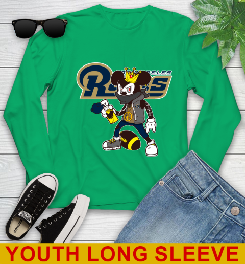 Los Angeles Rams NFL Football Mickey Peace Sign Sports Youth Long Sleeve 7