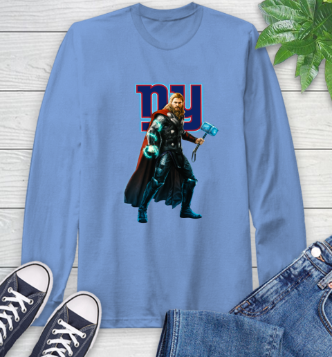 NFL Thor Avengers Endgame Football New York Giants Long Sleeve T-Shirt 11