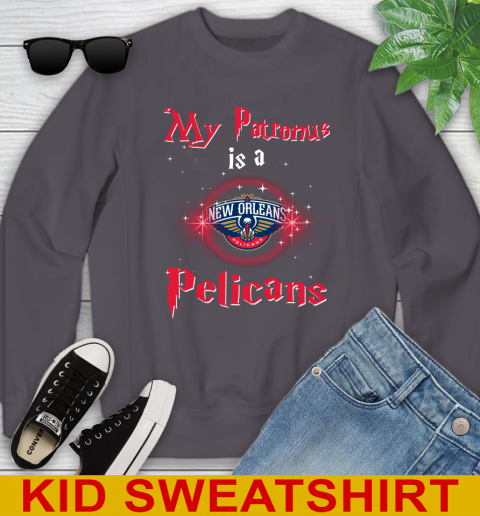 NBA Basketball Harry Potter My Patronus Is A New Orleans Pelicans Youth Sweatshirt 5