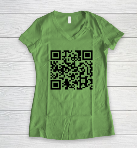 Trump Dance Troll QR Funny President Trump Dance Code Women's V-Neck T-Shirt 4